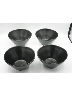DOMO Onyx by Crate & Barrel Coupe Cereal Bowls Set of 4 Pattern: CBLDOMO